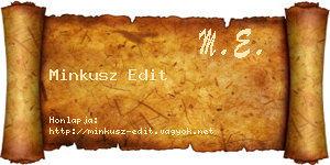Minkusz Edit névjegykártya